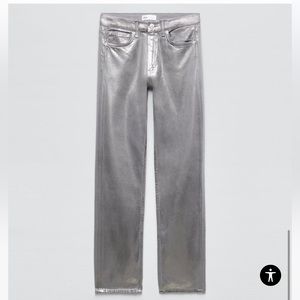 Zara Silver Coated Soft Jean - NWT size 4
